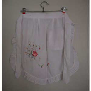 Vintage White Floral Apron